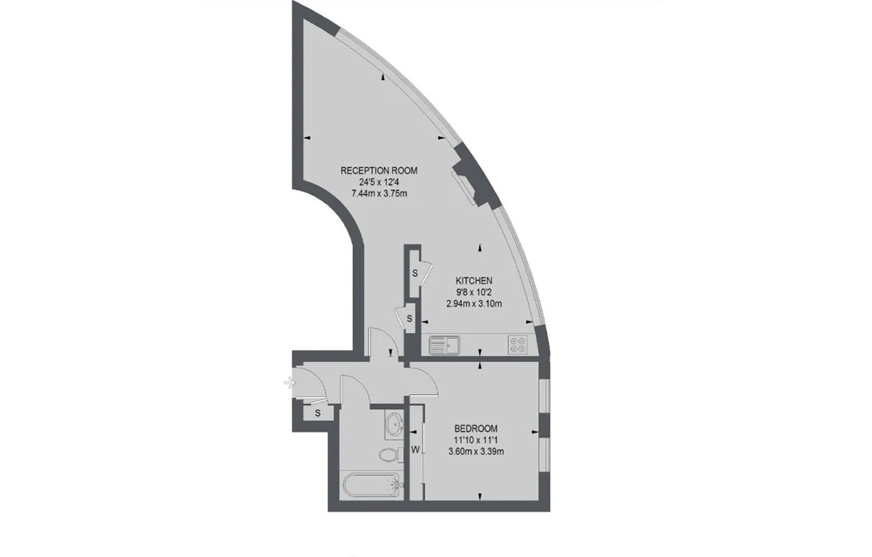 Canary wharf｜Ontario Tower｜1B1B
