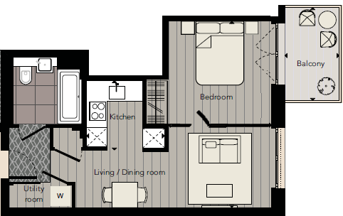 Vauxhall｜7A Exchange Gardens｜1B1B