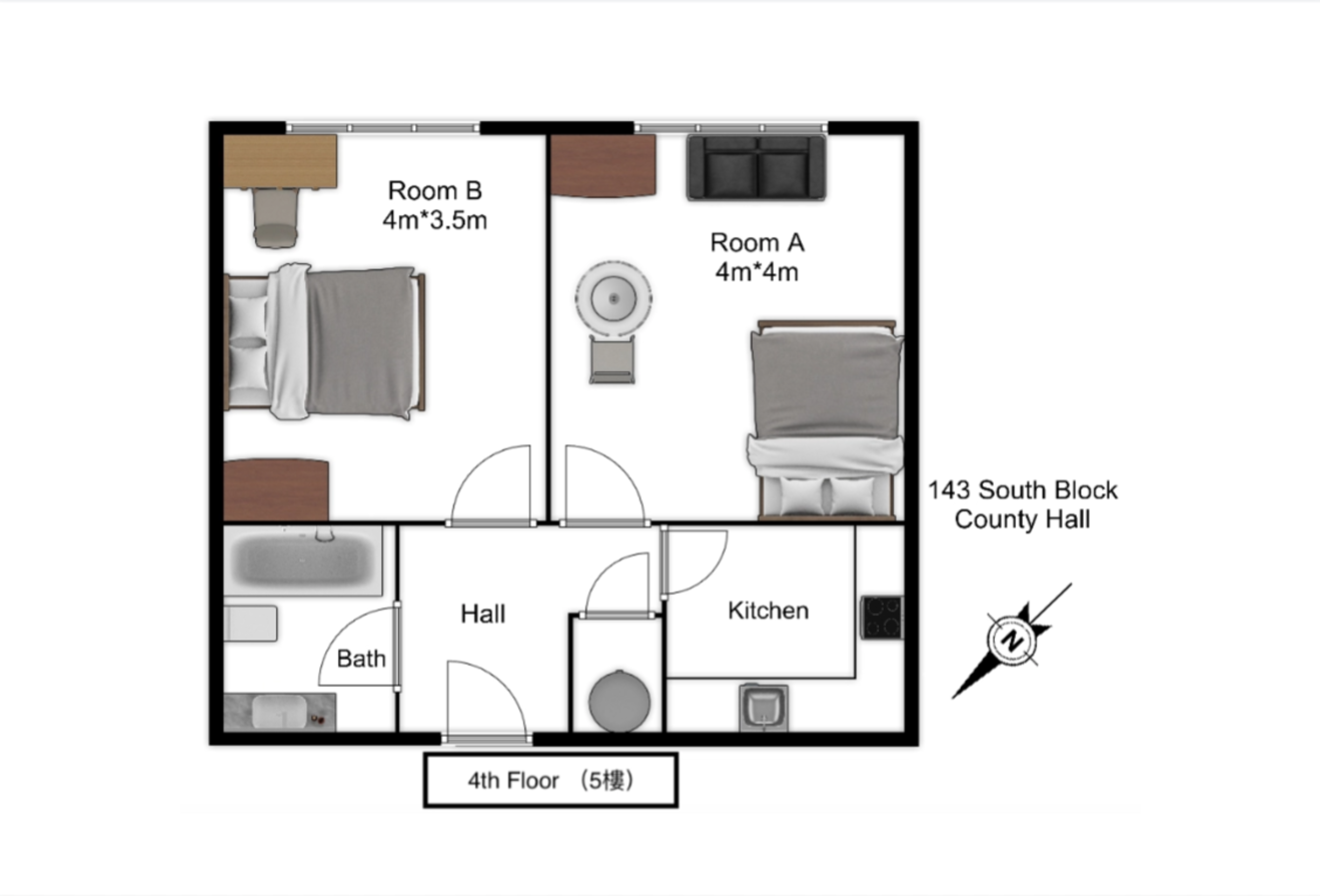 Waterloo｜County Hall 143SB｜2B1B