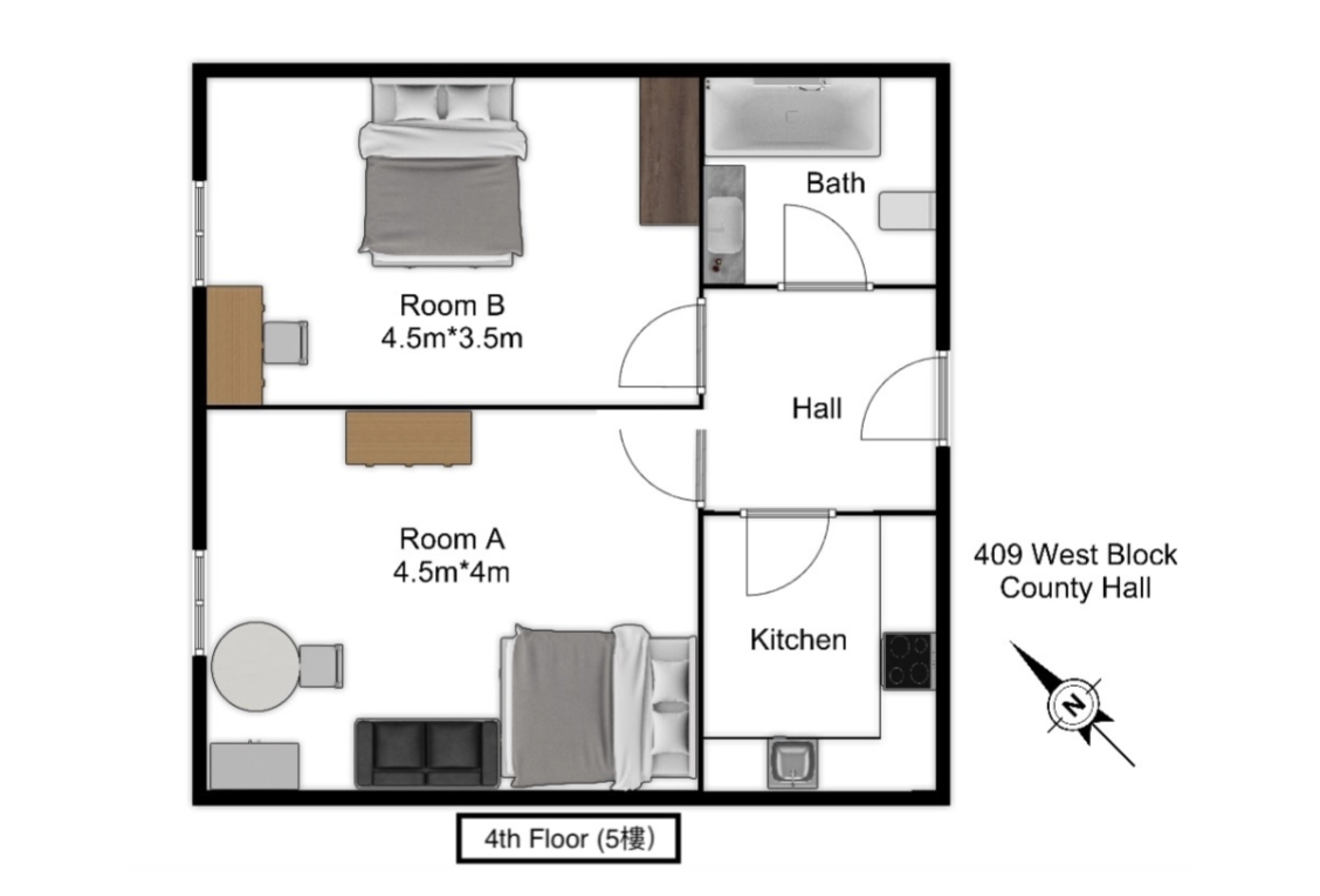 Waterloo｜County Hall 409WB｜2B1B