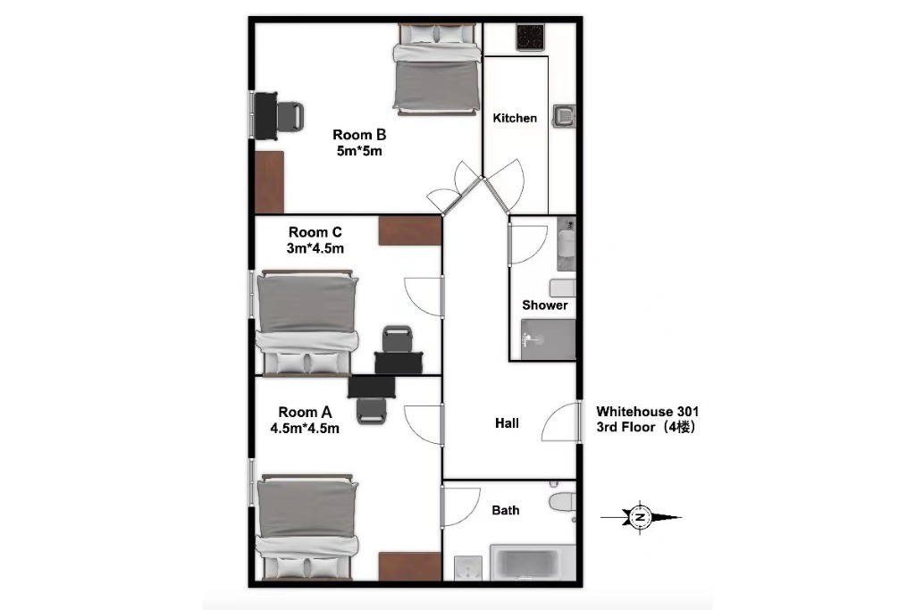 Waterloo｜White House Apartments 301WH｜3B2B 